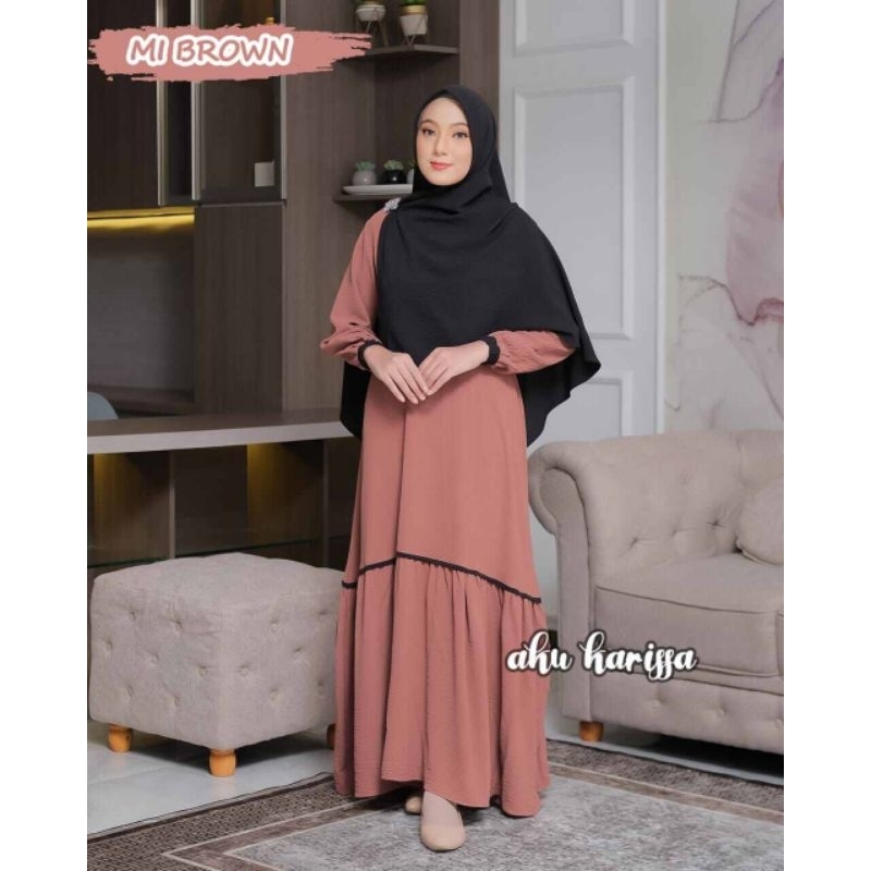 Gamis set Khimar cringkle Nindayani Nurliani Zaifa aku karissa hijab syari style bergo antem