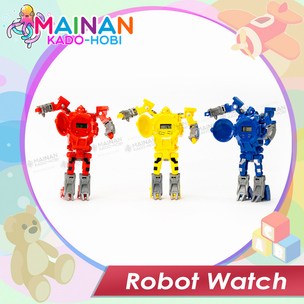 HADIAH UALNG TAHUN MAINAN ANAK JAM TANGAN ROBOT TRANSFORMER