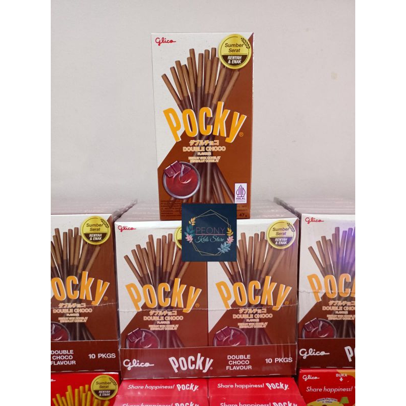 Glico Snack POCKY 47gr/cokelat biskuit stick poky/stik coklat 47 gr