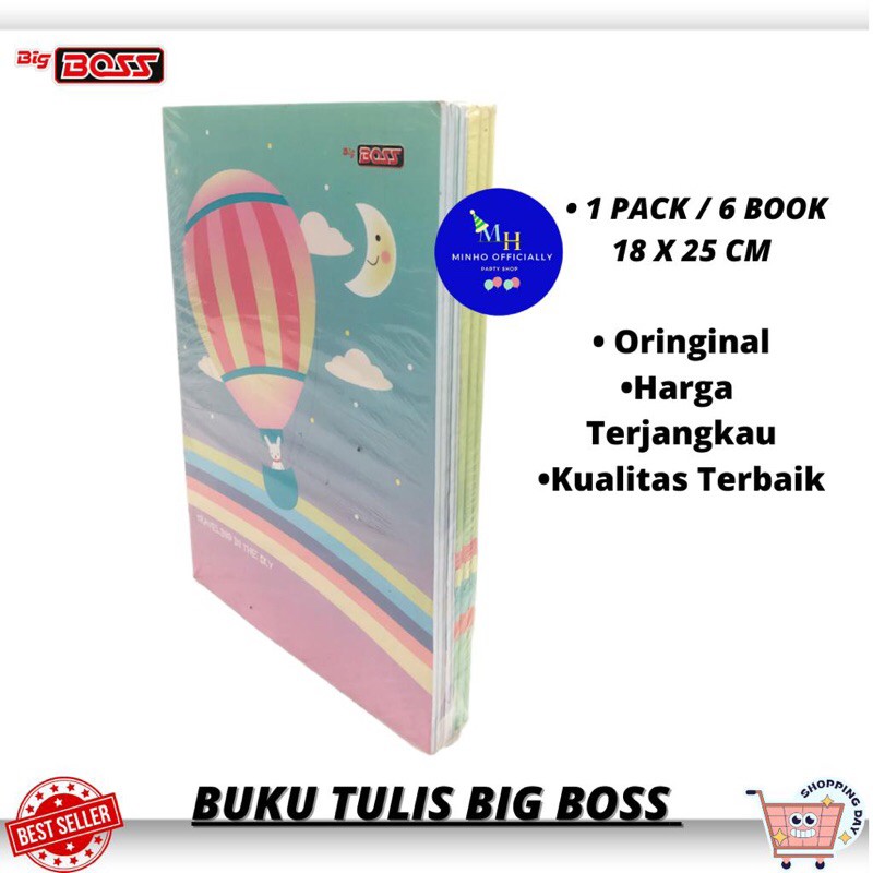 

BUKU TULIS BIGBOSS 42 LEMBAR 1PACK (ISI 6 BUKU)