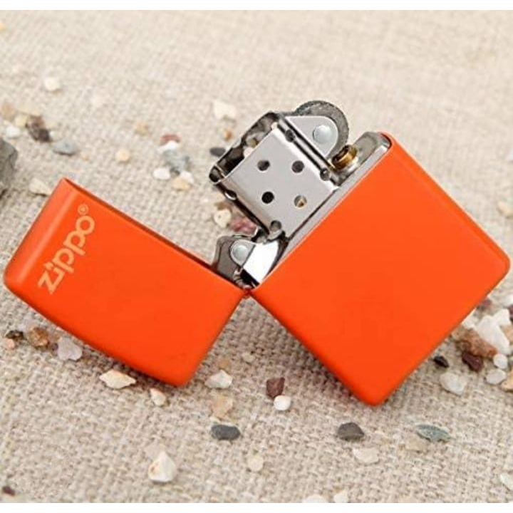 (FREE BOX) Korek Api Zippo Orange Matte Original Made In USA / Korek Zippo Murah / Korek Api Unik / 