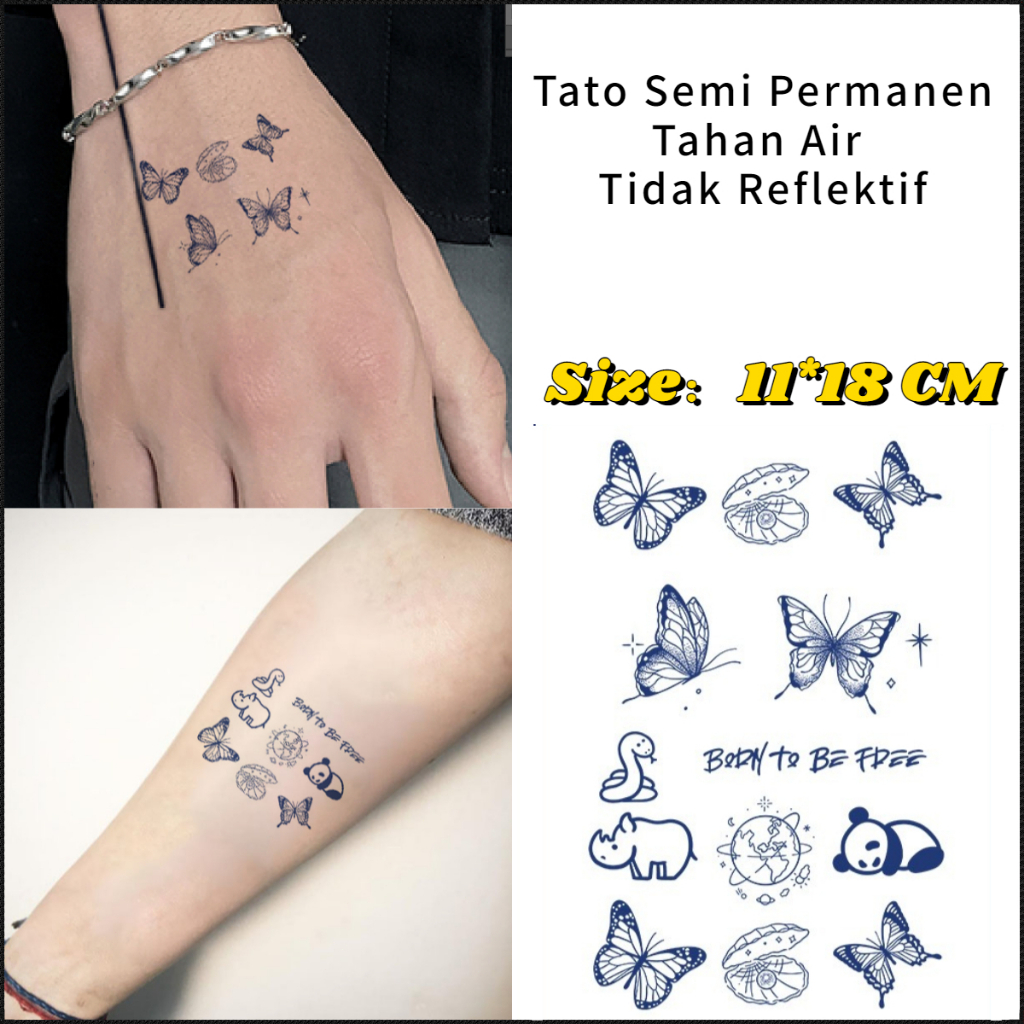 

[Pengiriman 24 Jam] Tato Temporer Tatto Temporary Tahan Lama 15 Hari Tato Temporer Anti Air | 11*18CM Berbagai Pilihan Pola