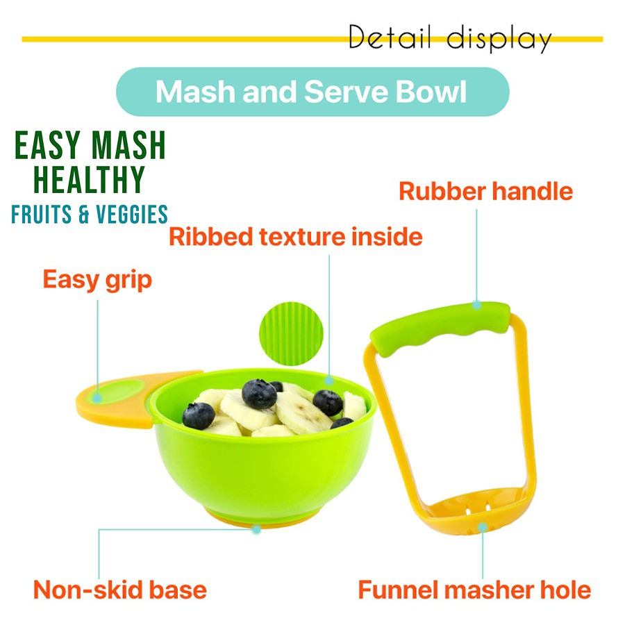 Baby food maker / alat makan bayi / mangkok mpasi / grinding bowl / Food Masher Bowl / penghalus makanan mpasi bayi / parutan mpasi / Set Alat Pembuat Makanan Bayi / Penghalus Makanan Bayi