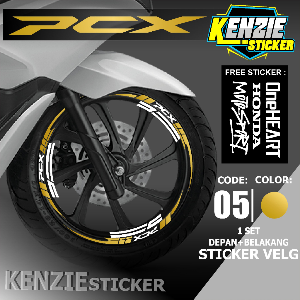 Aksesoris Motor Stiker Cutting Sticker List Velg Honda PCX 160 PCX 150 Lis Pelek Velk Variasi Set De