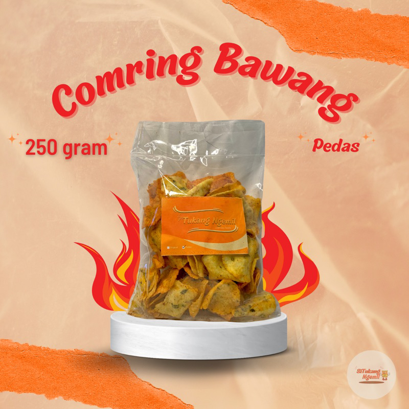 

Comring bawang / Comet bawang / Comring pedas gurih 250 Gram Rasa pedas gurih - Cemilan pedas / Snack Pedas