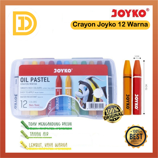 

Crayon Set Art Isi 12 Warna Krayon Titi Oil Pastel Joyko Original Pewarna Minyak