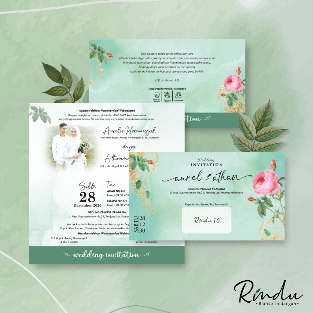 Blangko Undangan Rindu 16 (Free File Setting CDR/Corel)