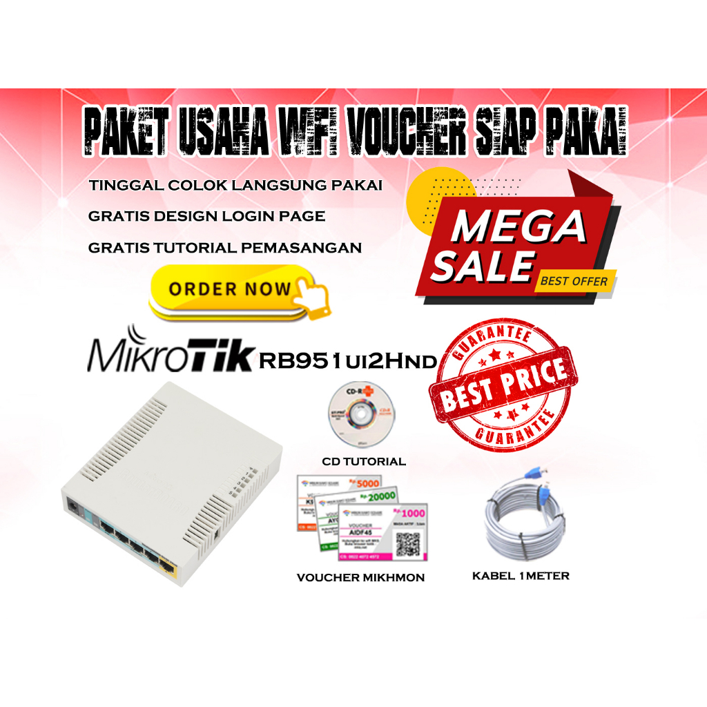 Mikrotik Rb951Ui-2HnD Full Setting Voucher Rt Rw Net Siap Pakai