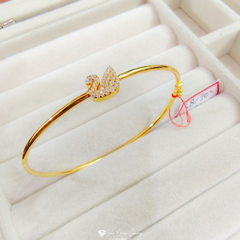 Gelang angsa emas asli kadar 300%/6k