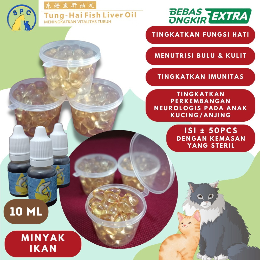 MINYAK IKAN Kucing Anjing Fish Oil Vitamin Untuk Bulu Fish Oil Salmon Vit Murah Omega 3 Hewan Menyusui Kitten