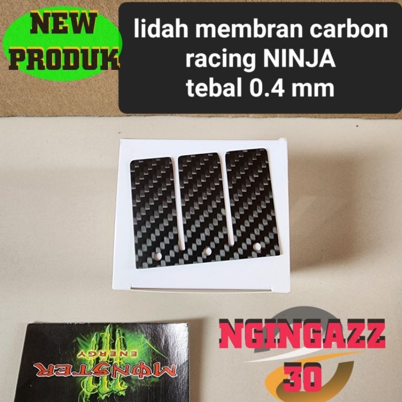 lidah membran carbon racing ninja tebal 0.4mm sepasang