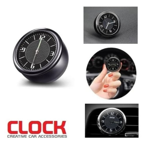 Jam Analog Mobil Glow Dark Dekorasi Interior Dashboard Quartz Classic