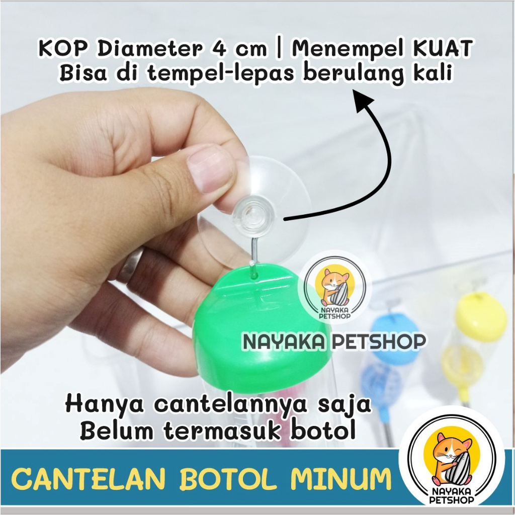 Kop Cantolan Dot Minum Hamster Navo Hook Cantelan Botol Air Gantungan Wadah Aquarium Terarium Akuarium Hewan