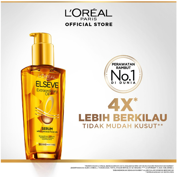 L'Oreal Paris Elseve Extraordinary Oil Gold Hair Treatment Serum - 100ml - Perawatan Rambut Loreal