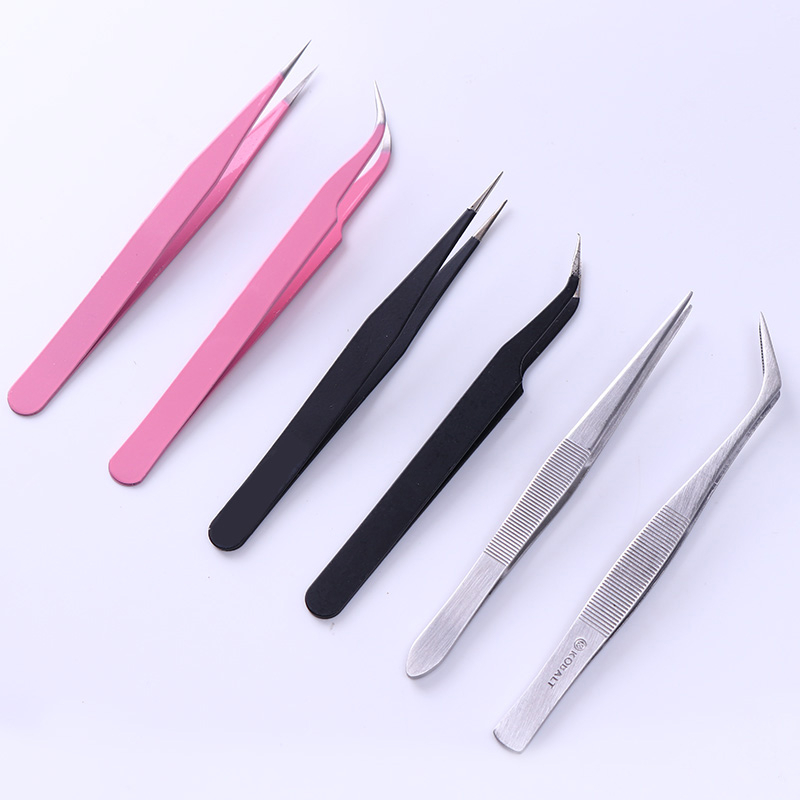 Pinset Bulu Mata Eyelash  | Pinset Tweezer Lurus - Lengkung | Penjepit Sticker - Serbaguna