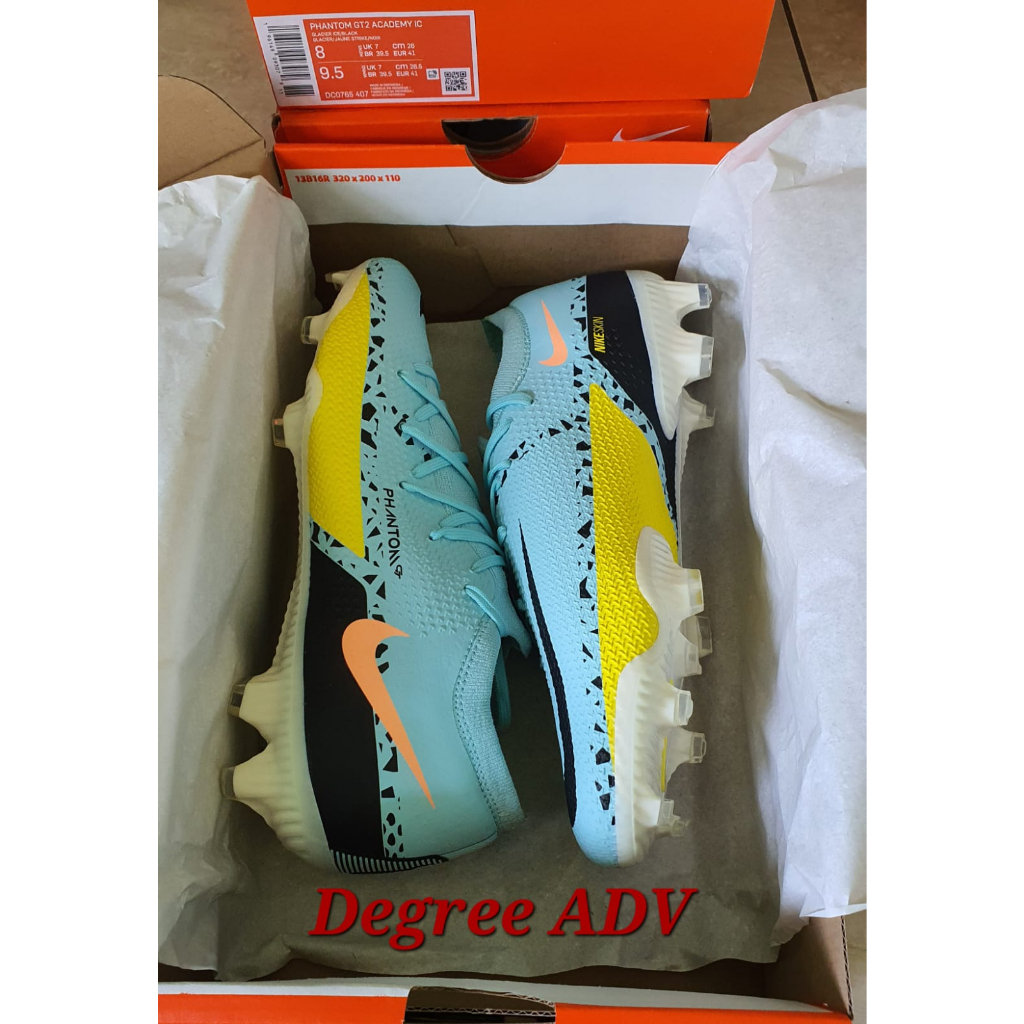 Nike Sepatu Sepak Bola Phantom GT2 PRO -FG Glacier Ice Black Yellow Strike ORIGINAL