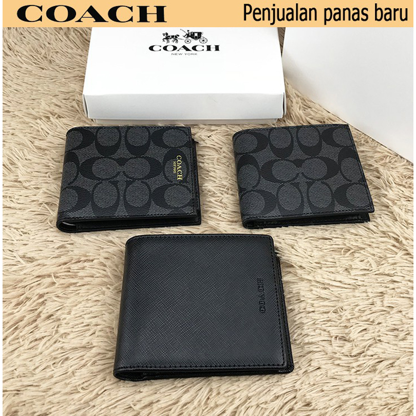 【produk baru panas-Barang spot】COACH F75006 F74771 F74586 Dompet/Dompet Pria/Dompet Kartu/Dompet Lip