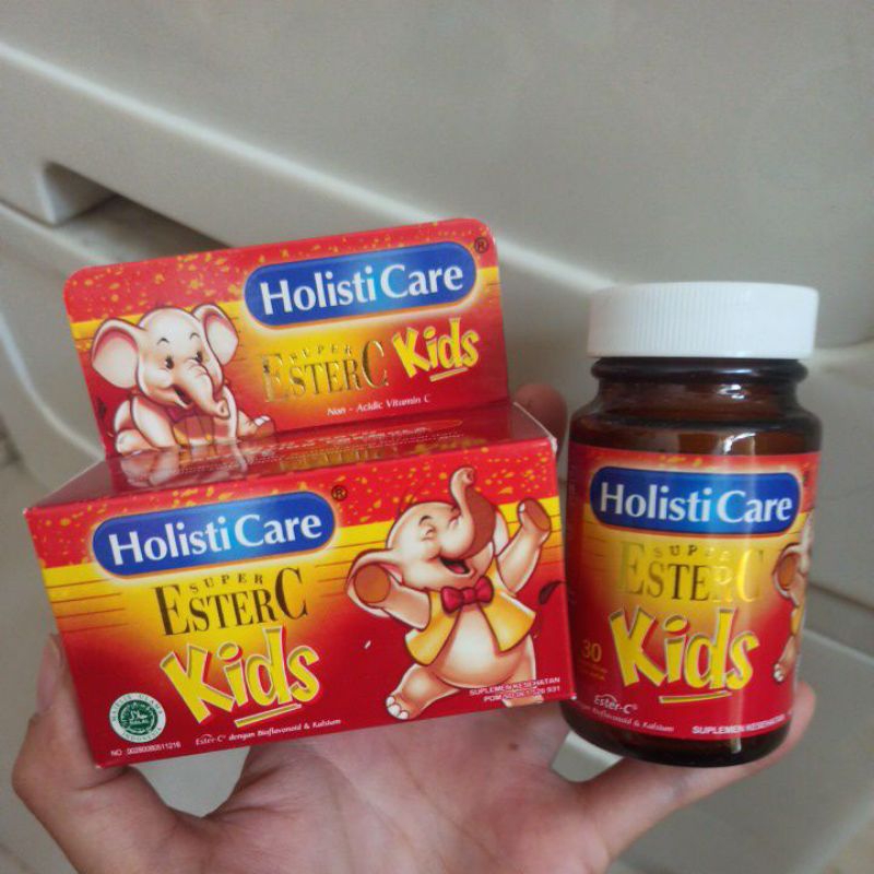 HolistiCare Super Ester C EsterC Kids Vitamin C Kalsium 30 tablet hisap rasa jeruk