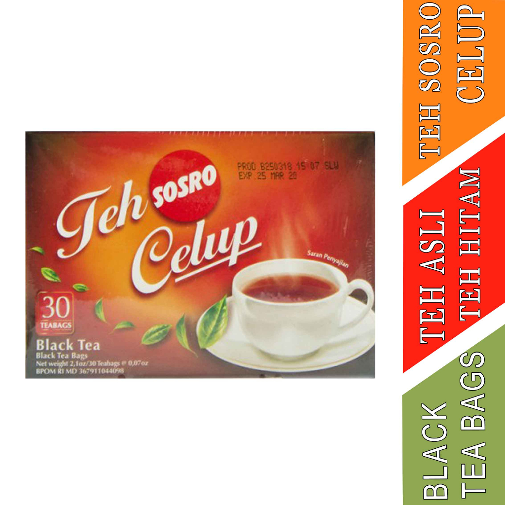 

Teh Hitam Celup- Teh Sosro Celup- Teh Asli- 60gr- 30 teabags