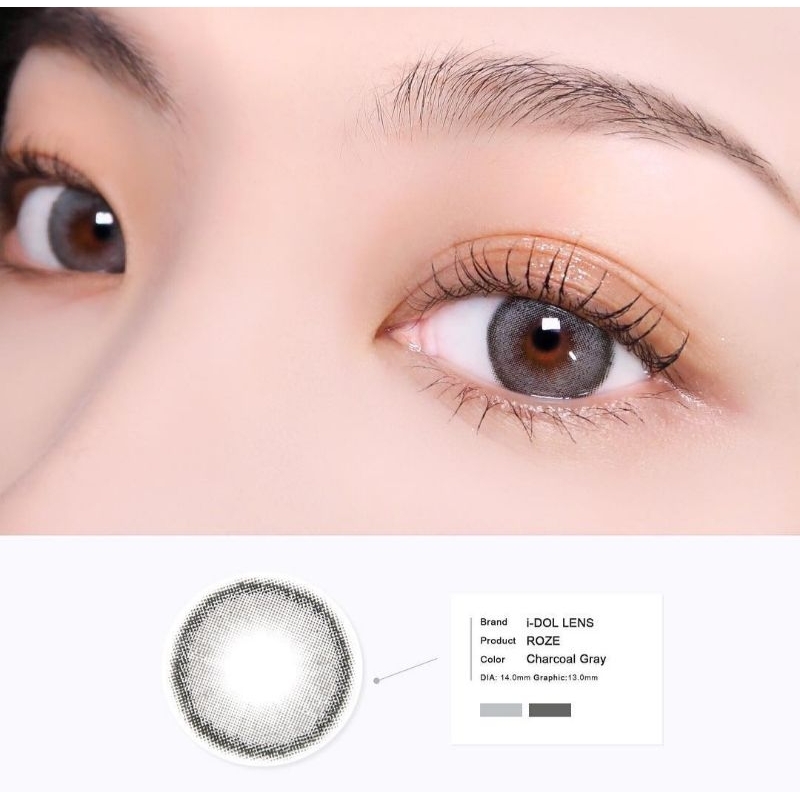 Softlens Princess Idol Roze Charcoal / Gray / Abu Normal Minus Beda Minus