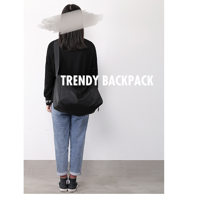 TAS SELEMPANG WANITA BISA PRIA SHOULDER SLINGBAG SIMPLE KEKINIAN MURAH IMPORT PREMIUM HATTON TA801B5 HITAM ANTI AIR FASHION KOREA CASUAL BATAM