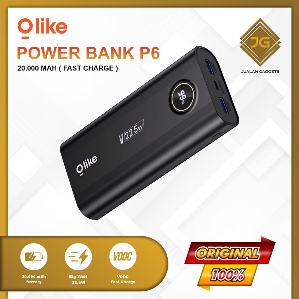 Olike P6 Powerbank 20.000 mAh Fast Charging 22.5W