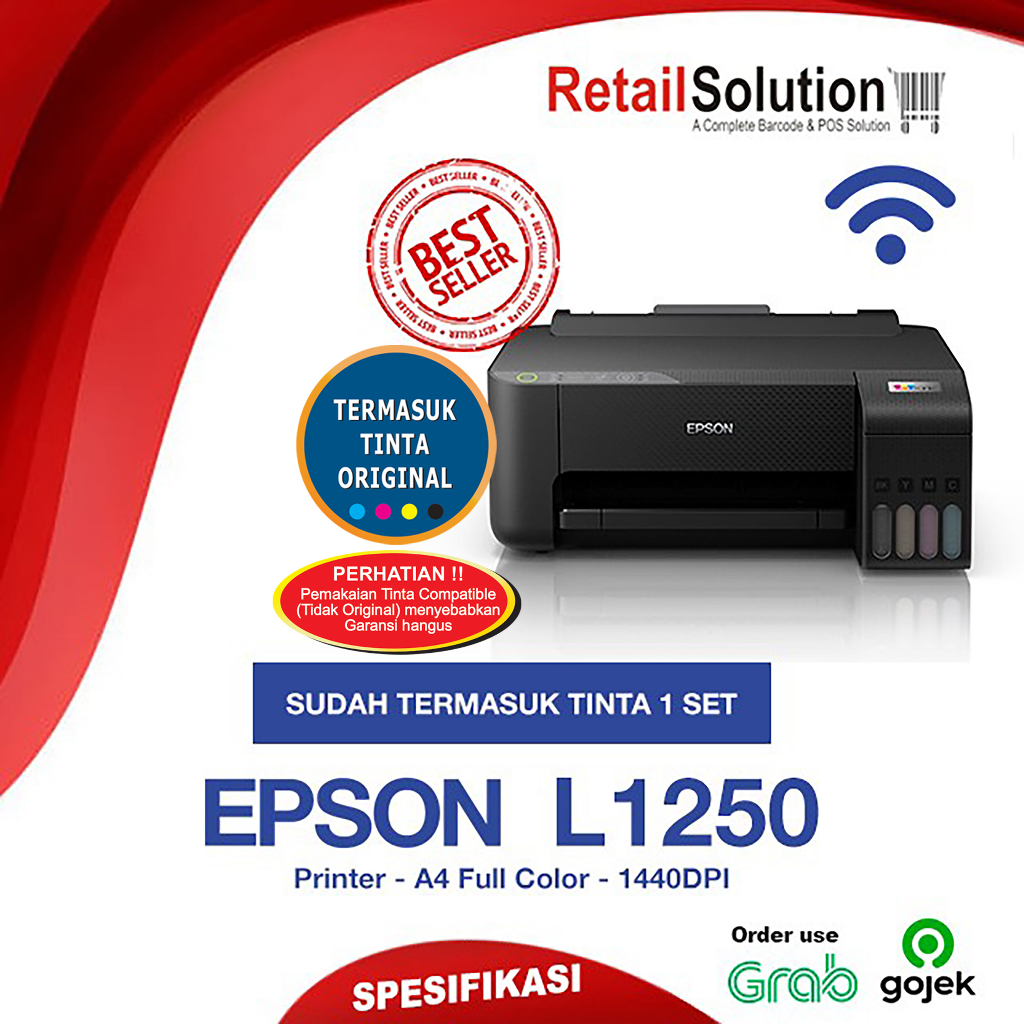 Printer Infus Tanki Warna A4 WiFi - Epson L1250