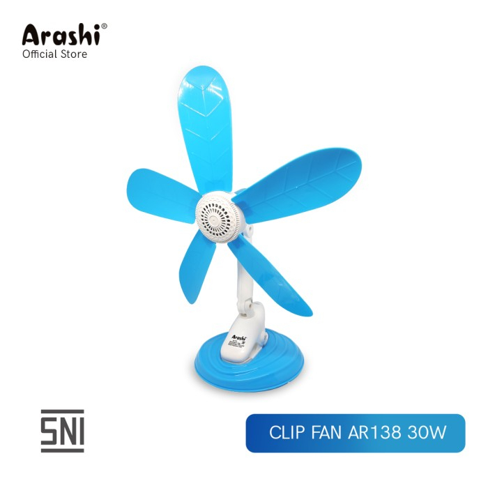 Kipas Angin Arashi Clip Fan AR 138 3in1 20 Watt/30watt Kipas Angin Duduk/ Kipas Angin Jepit/ Kipas Angin Dinding/Tembok