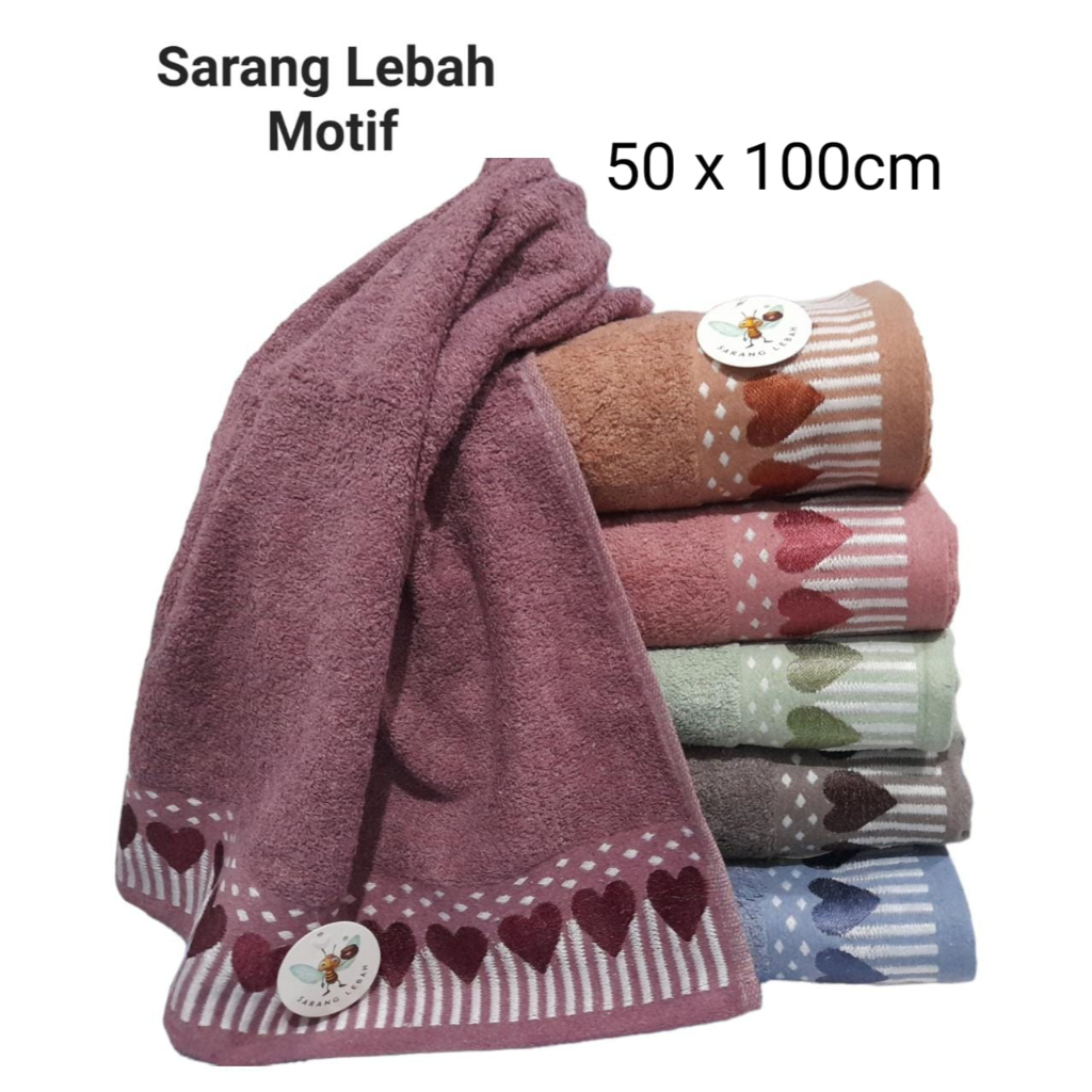 ATB Handuk Sarang Lebah Motif Katun uk 50x100 / Handuk Tanggung Tebal Lembut Paling Murah