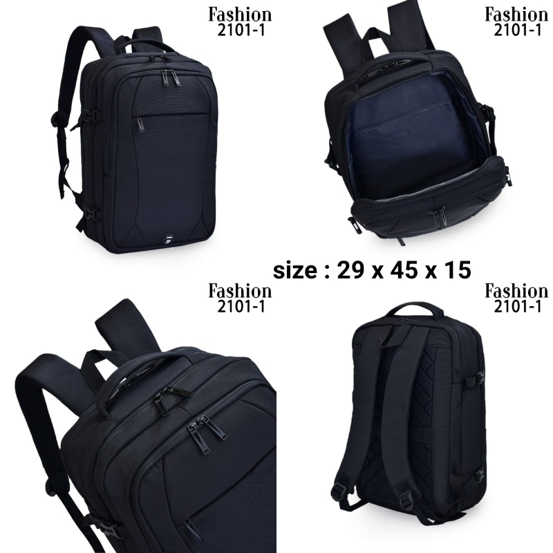 Tas Ransel Pria 2101-1 (Bahan A) Kanvas ( Waterproof Rough Silk Fabric )