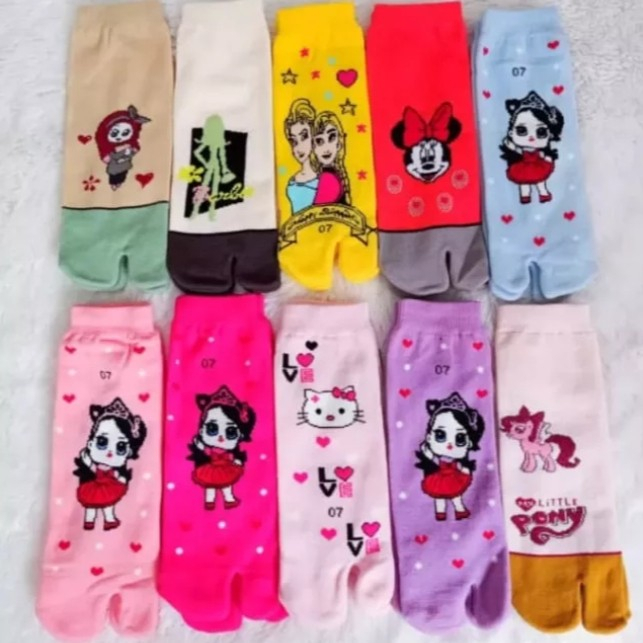 RANDOM 6 PASANG KAOS KAKI JEMPOL ANAK MOTIF LUCU / KAOS KAKI ANAK JEMPOL MOTIF KARTUN USIA 4-12 TAHUN / PAUD,TK,SD