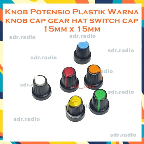 Knob Potensio Plastik Warna knob cap gear hat switch cap 15mm x 15mm