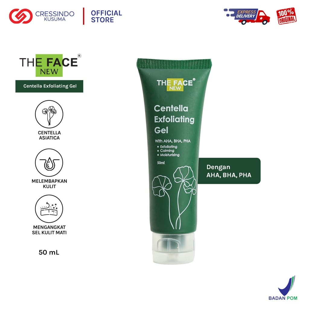 THE FACE Temulawak Exfoliating Gel 50ml / EXFOLIATING CENTELLA / AHA BHA PHA - Mencerahkan dan Mengangkat sel kulit mati