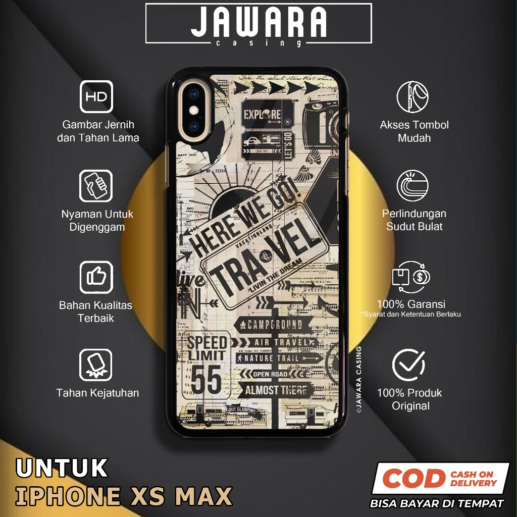 Case iPhone Xs Max Casing iPhone Xs Max Jawara Casing [TRVL] Case Glossy Case Aesthetic Custom Case 