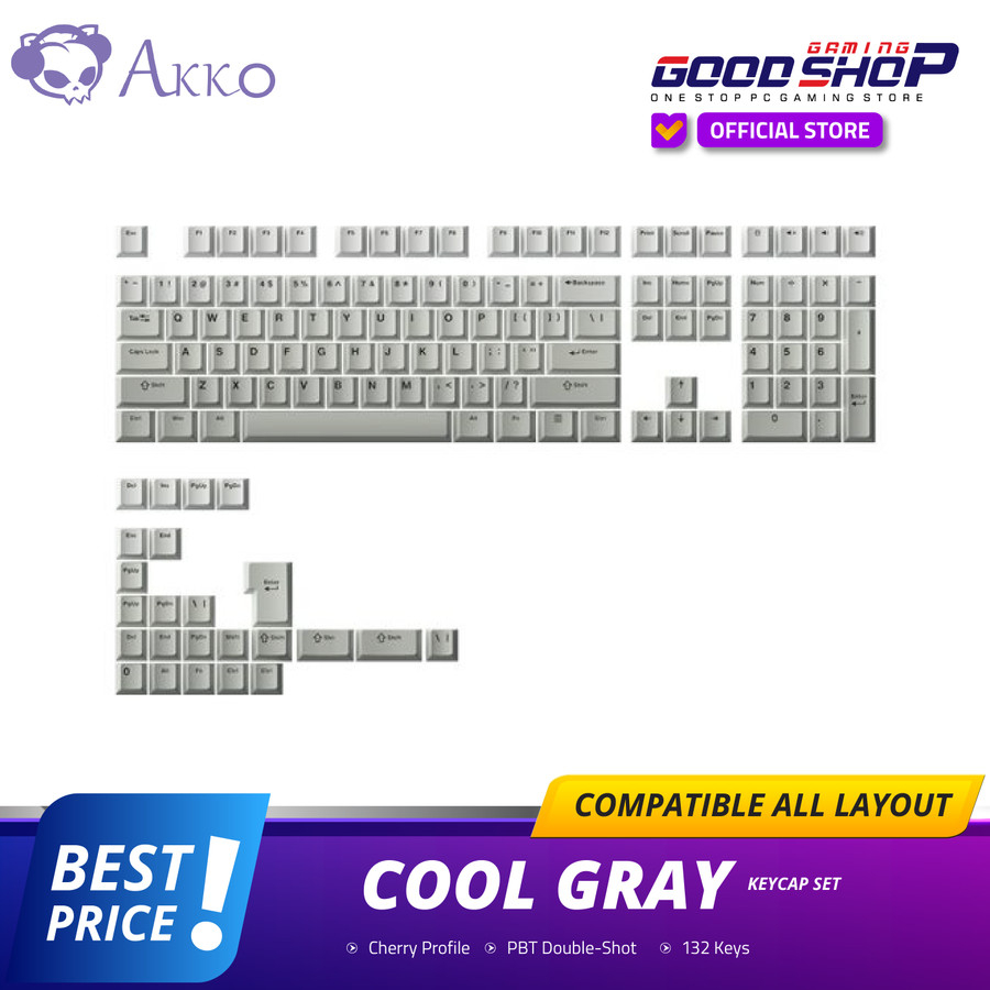 Akko Cool Gray Keycap Set(132-key)