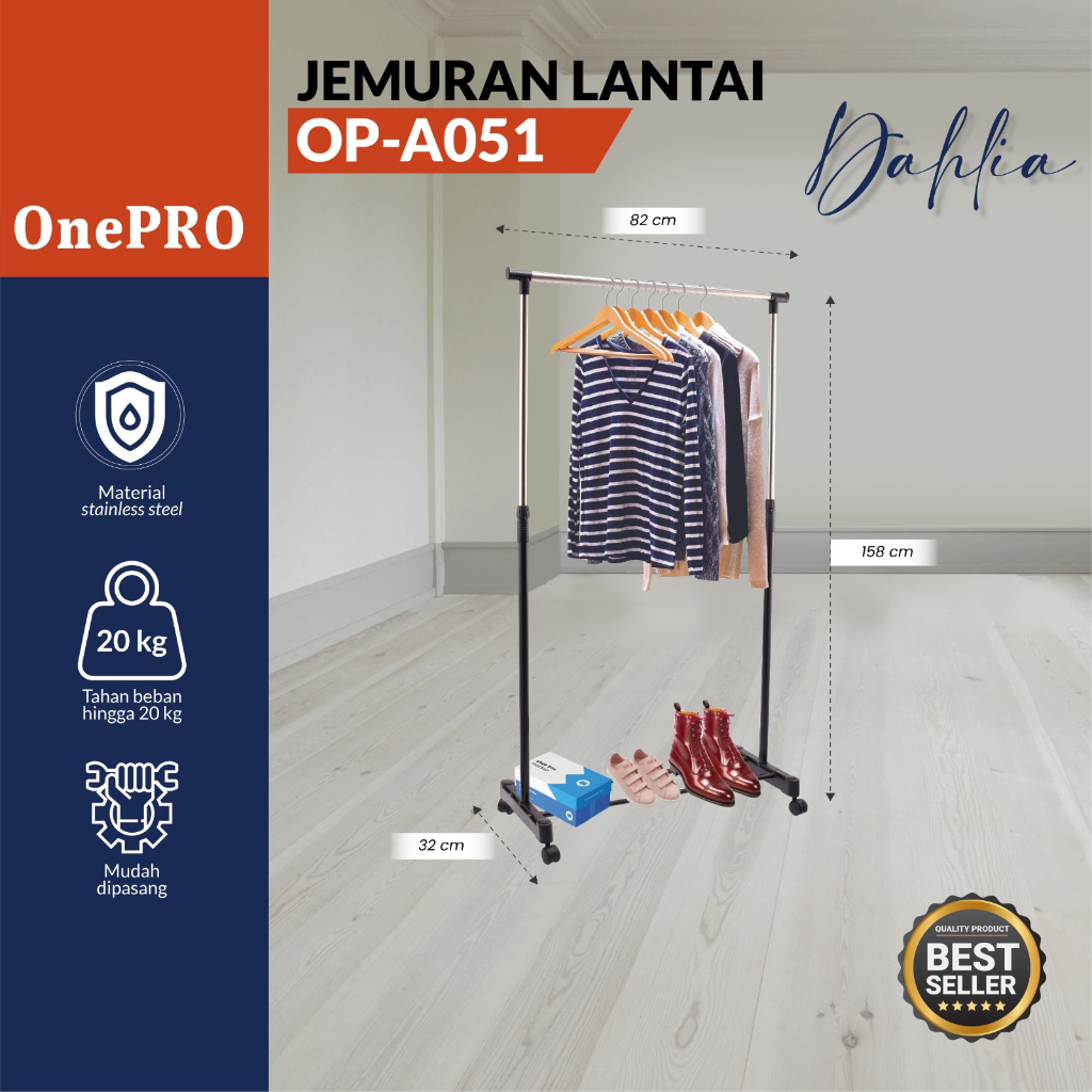 Rak Gantungan Baju Dahlia Onepro OP-A051 / Rak Gantung Baju Serba Guna