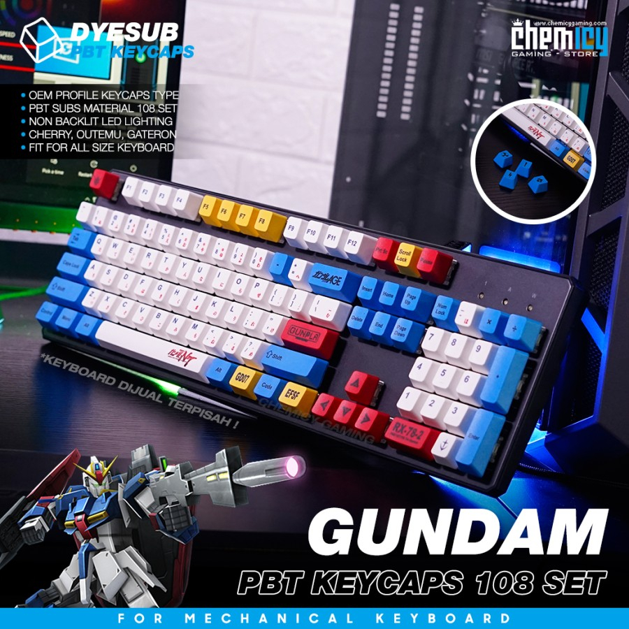 Gundam 108 Set Keycaps OEM Profile