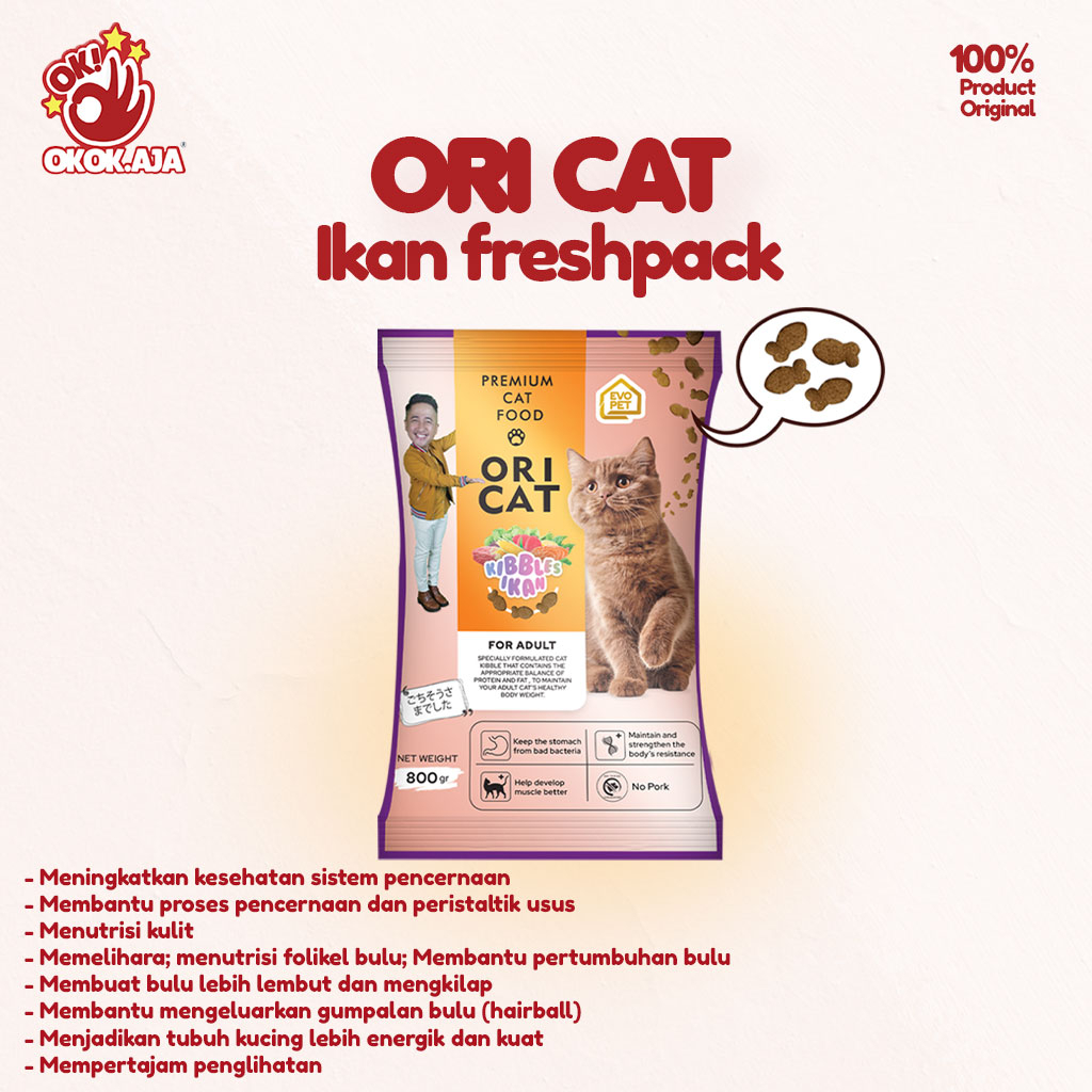 Makanan kucing kering murah premium ORI CAT 1kg - Cat food murah