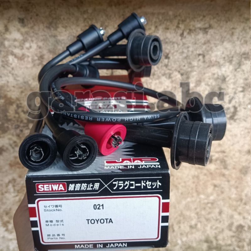 Kabel busi Seiwa Japan Toyota Kijang 5k 7k Karburator Super Kapsul LGX LSX SSX 021 Plug Cord Set