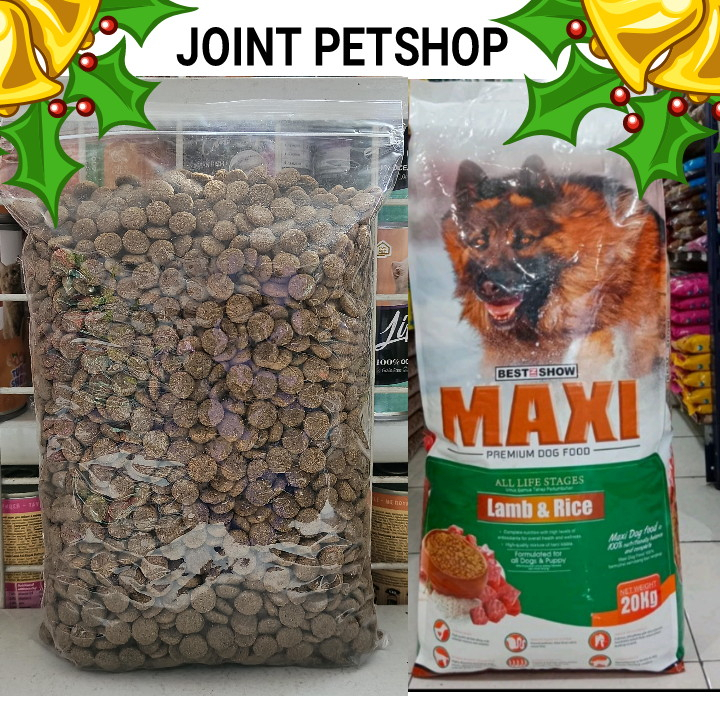 EXPEDISI ( 10 PCS ) Makanan Anjing Maxi Dog Lamb &amp; Rice Kemasan 1KG