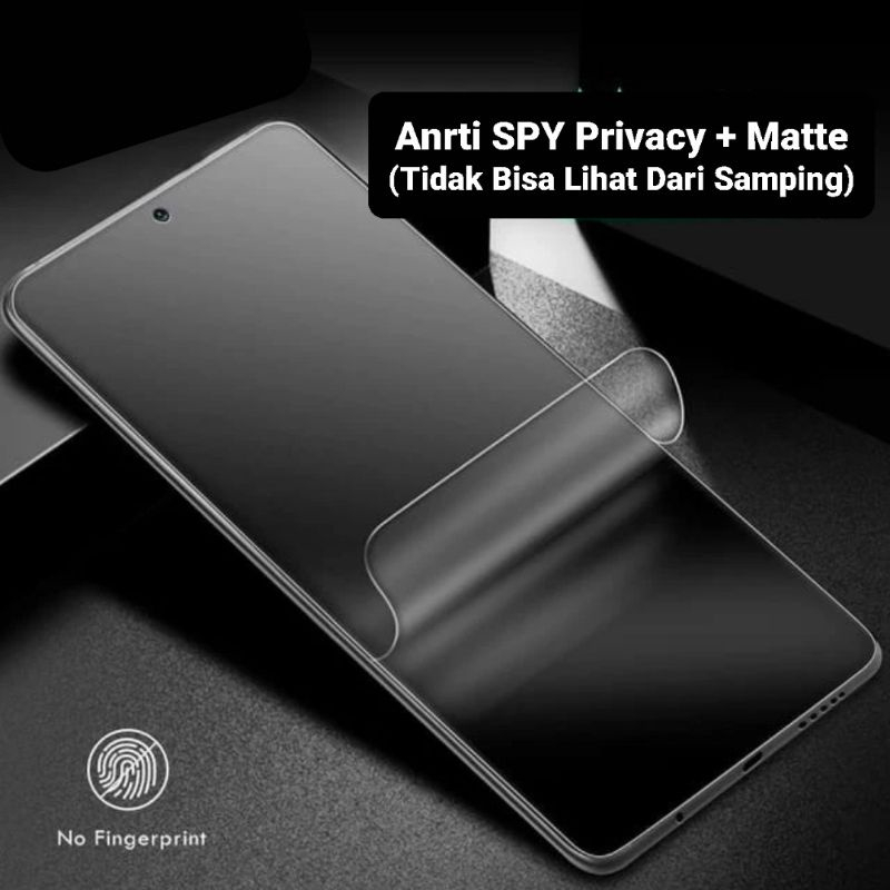 Hydrogel Anti SPY PRIVACY + MATTE iQOO Z7 / iQOO 11 Hidrogel Hitam Gelap Black Depan layar Glossy Full Cover Casing Jely Ful Covergel 2022 4G Anti Glare + Mate Doff A Fingerprint i FILM iQOOZ7 iQOO11 5G Z 7 iQ OO Vivo 00 o o Bagus Original ori i QOO i Q