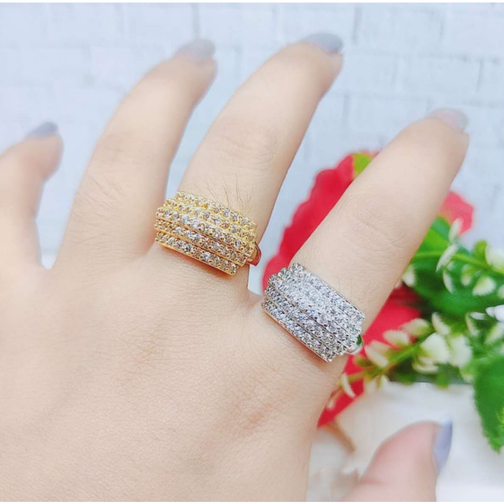 Cincin Xuping Mata Full Lapis Emas Perhiasan Fashion R26/27/28