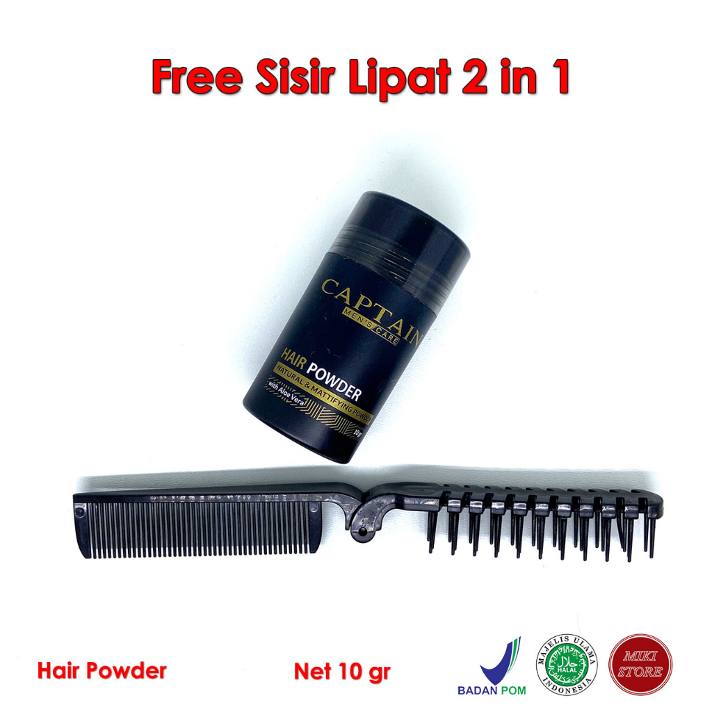 Captain Hair Powder Rambut Pria With Aloevera BPOM Hair Styling Powder Pria