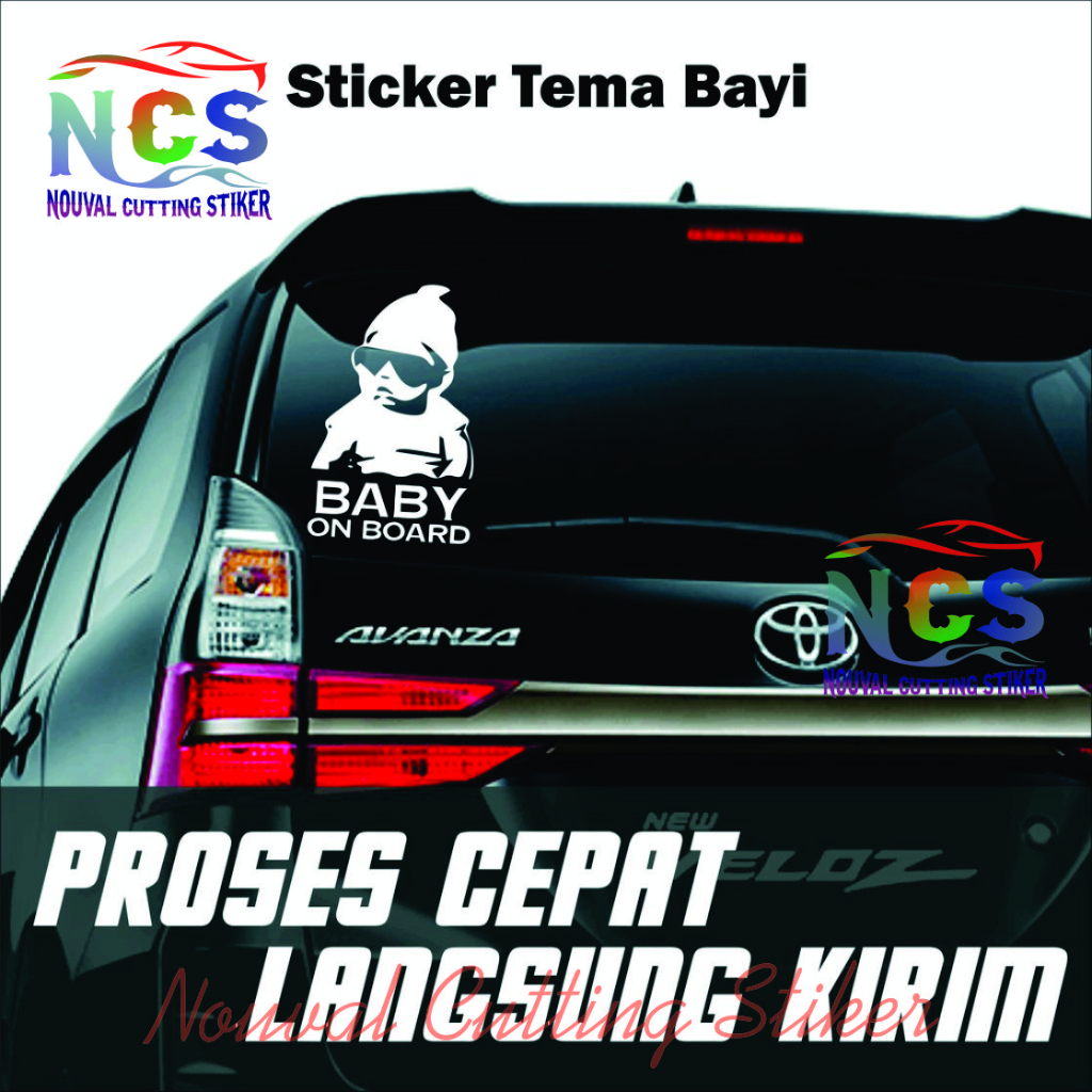 STIKER KACA MOBIL BELAKANG BABY ON BOARD TERBARU