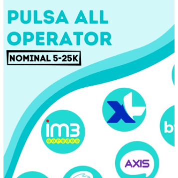 Pulsa 5rb, 10rb, 15rb, 20rb, 25rb Telkomsel/Simpati, Indosat/IM3, XL, Axis, Tri/Three, Smartfren, By