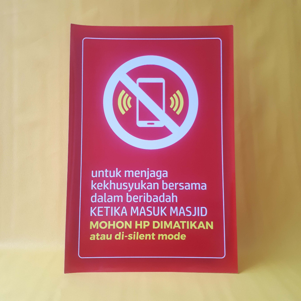 Poster Peraturan | Poster Matikan HP saat Masuk Masjid | Poster Peraturan Tempat Ibadah