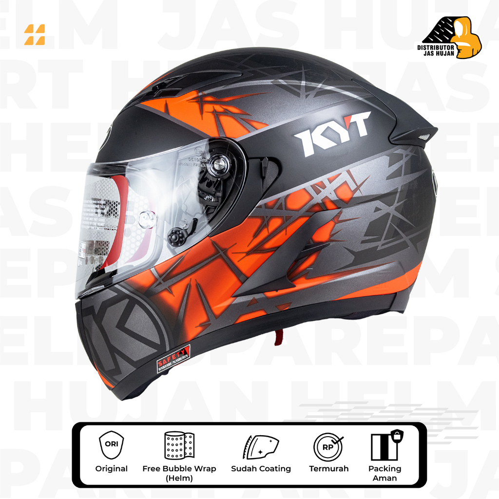 Helm KYT Falcon FR Spike Gunmetal Red