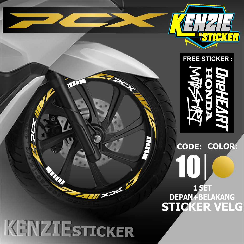 Aksesoris Motor Stiker Cutting Sticker List Velg Honda PCX 160 PCX 150 Lis Pelek Velk Variasi Set De
