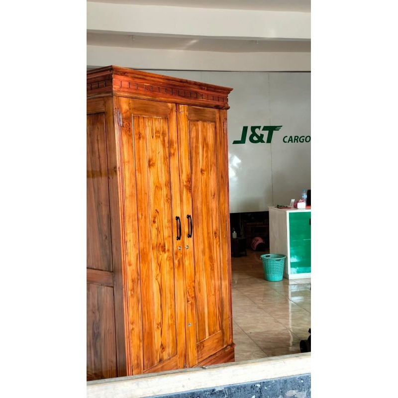 Lemari jati 2 pintu murah / lemari kayu jati / bisa COD