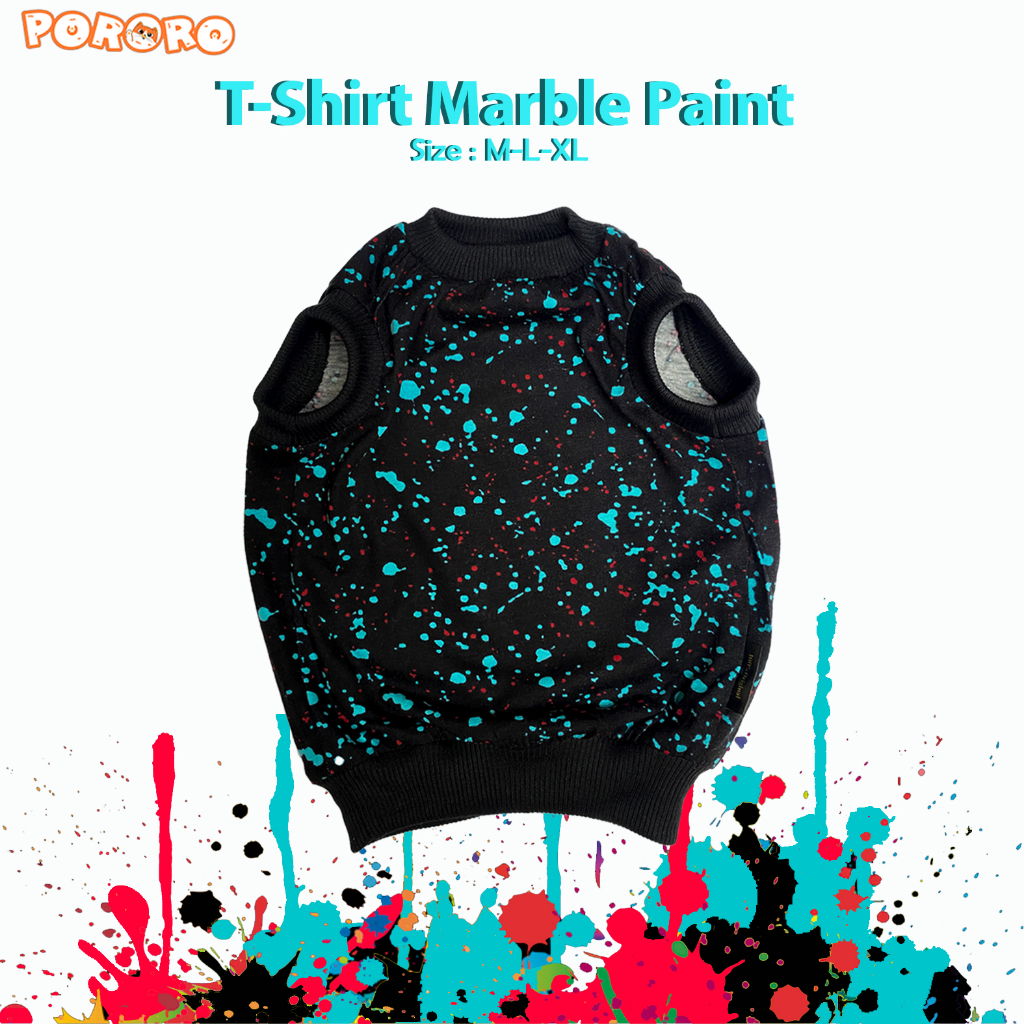 Pororo - Baju Kucing Motif Marble Paint